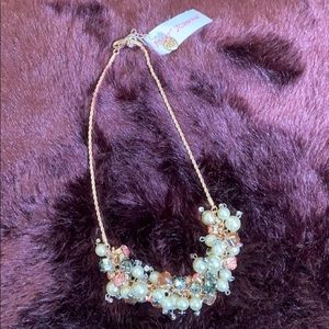 Betsey Johnson necklace with pearls and rhinestone